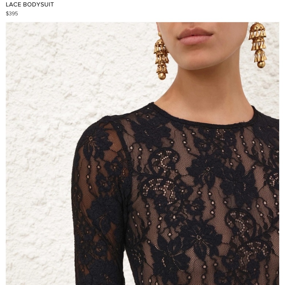 Zimmermann Black Lace Bodysuit New w/tags